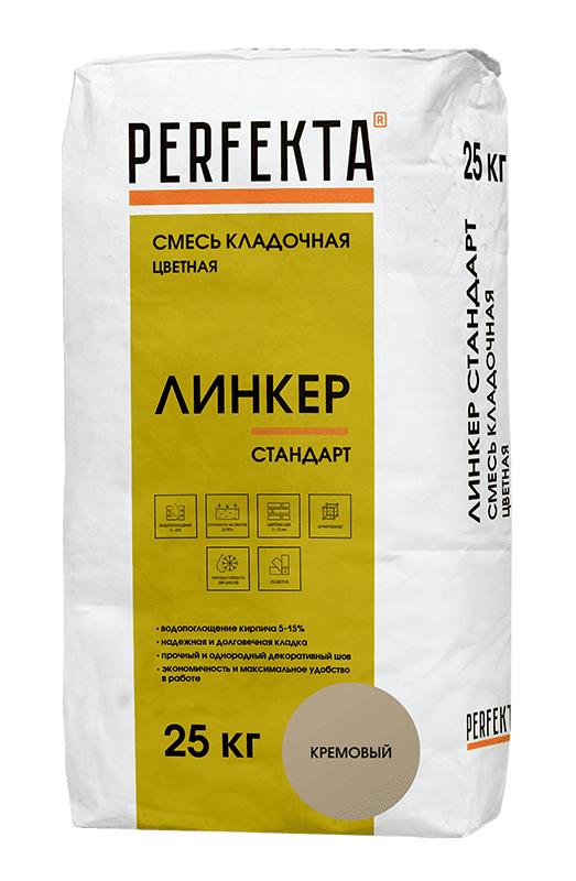 Смесь кладочная цветная PERFEKTA Линкер Стандарт кремовый, 25 кг фото 0